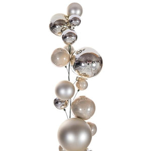 6' Oat Matte/Shiny/Pearl Ball Branch Wire Garland 2
