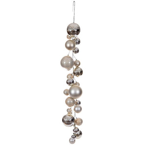 6' Oat Matte/Shiny/Pearl Ball Branch Wire Garland 1