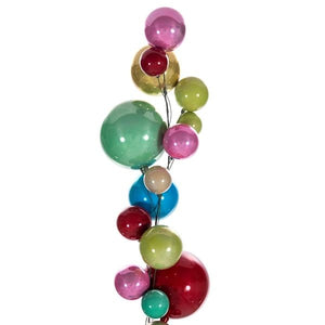 6' Multi-Color Matte/Shiny/Pearl Ball Branch Wire Garland 2