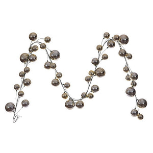 10' Champagne Shiny Ball Branch Wire Garland 1