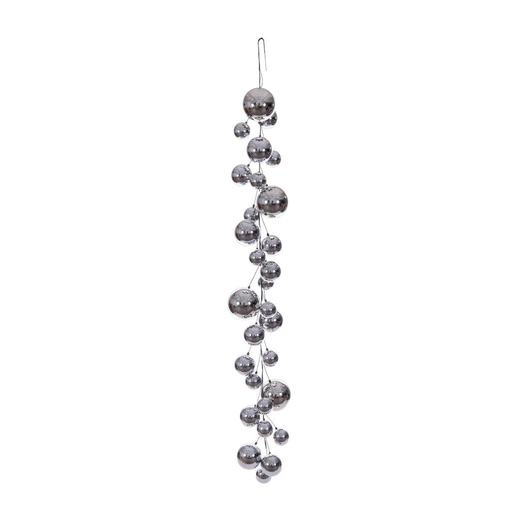 6' Silver Shiny Ball Branch Wire Garland 1