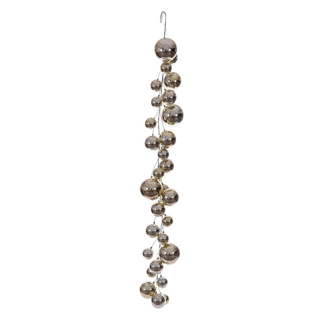 6' Champagne Shiny Ball Branch Wire Garland 1