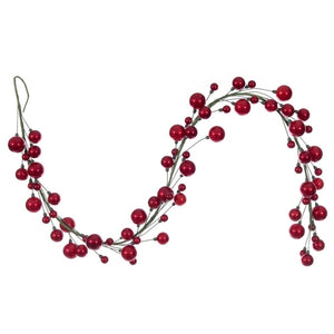 6' Red Candy Ball Branch Wire Garland 1