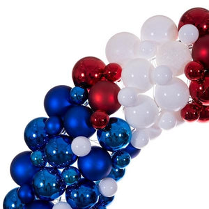 36" Red/White/Blue Matte/Shiny/Glitter Unlit Christmas Ornament Wreath 2