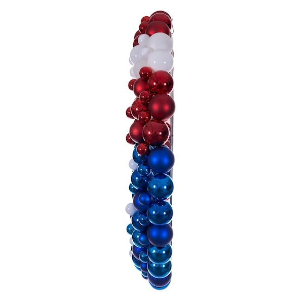 36" Red/White/Blue Matte/Shiny/Glitter Unlit Christmas Ornament Wreath 3