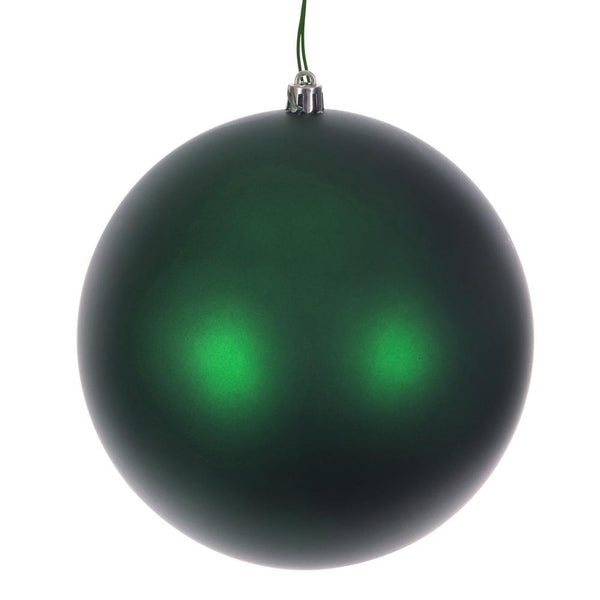 4" Green Matte Seamless UV Drilled Christmas Ornament (6 Pack) 1