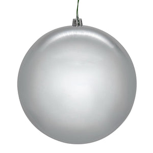 4" Silver Shiny Seamless UV Drilled Christmas Ornament (6 Pack) 1