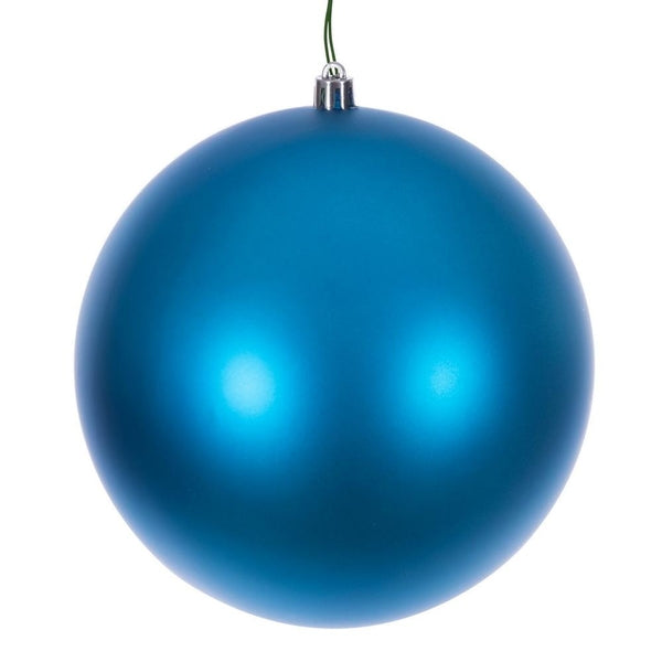 4" Turquoise Matte Seamless UV Drilled Christmas Ornament (6 Pack) 1