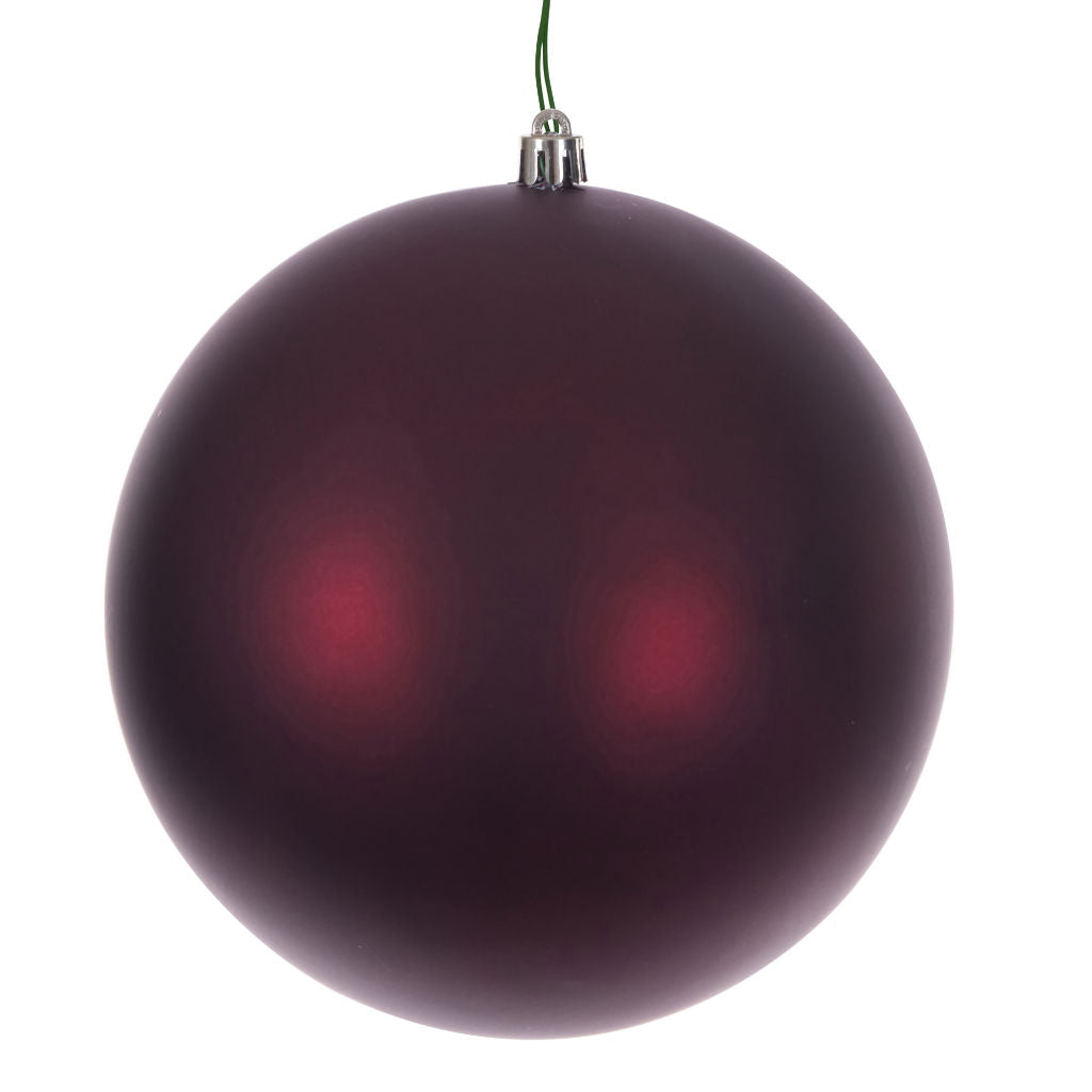 Vickerman 4" Wine Matte Seamless UV Drilled Christmas Ornament (6 Pack)