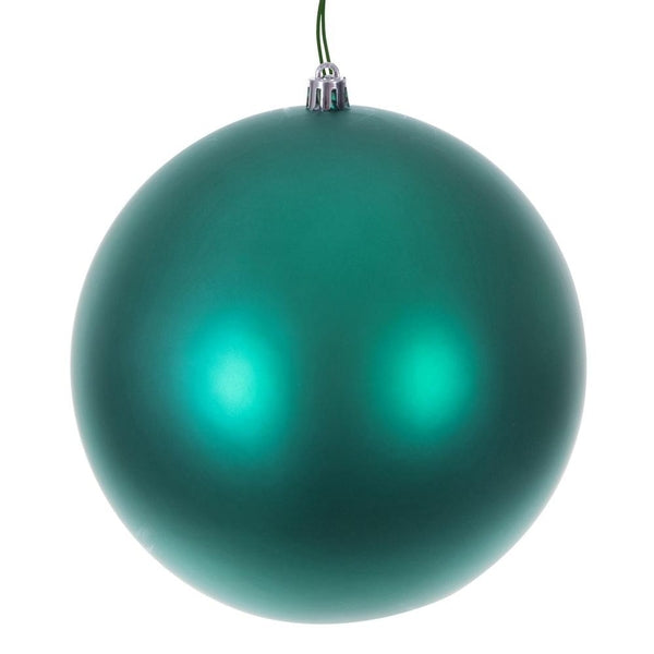 4" Teal Matte Seamless UV Drilled Christmas Ornament (6 Pack) 1
