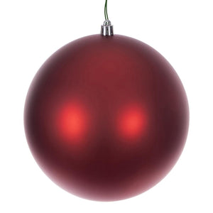 6" Red Matte Ball Ornament (4 Pack) 1