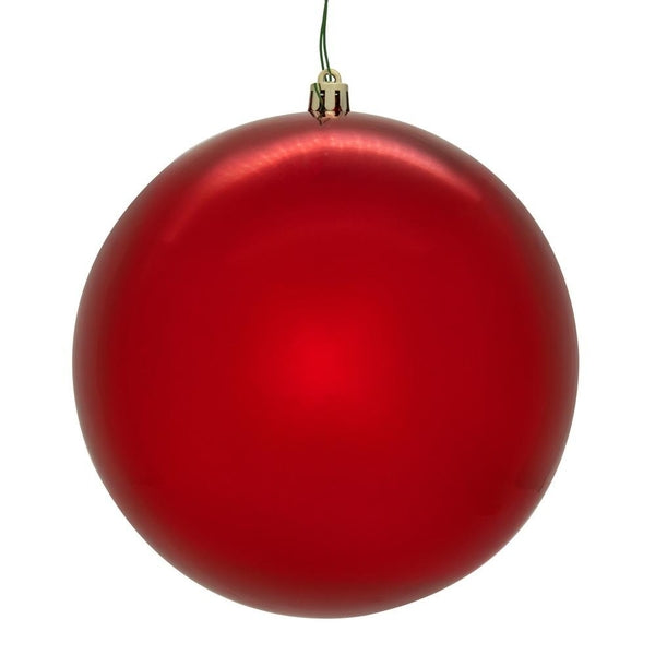 6" Red Shiny Ball Ornament (4 Pack) 1