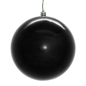 6" Black Shiny Ball Ornament (4 Pack) 1