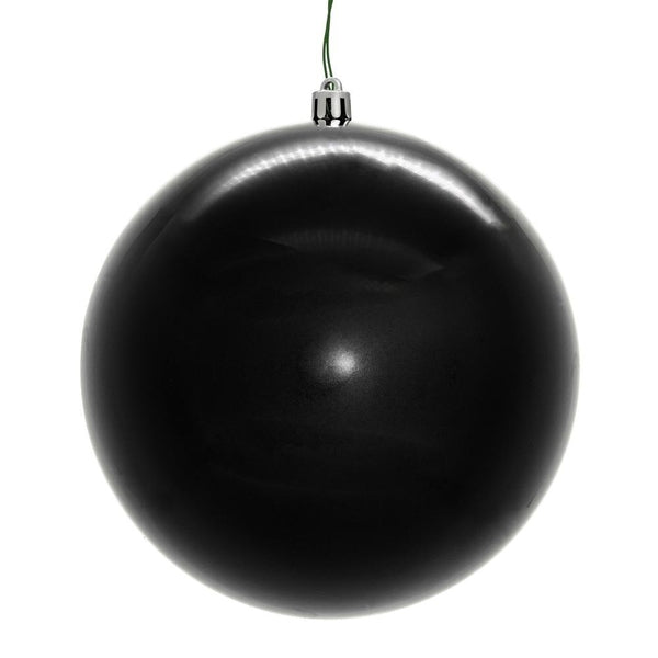 6" Black Shiny Ball Ornament (4 Pack) 1