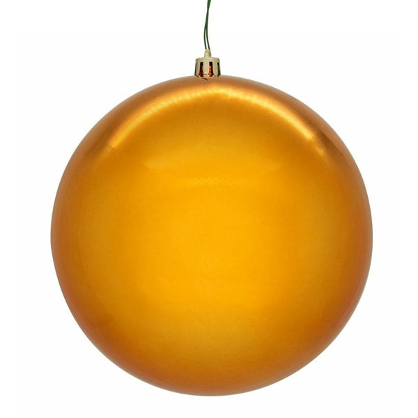 6" Burnish Orange Shiny Ball Ornament (4 Pack) 1