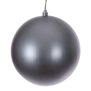 6" Pewter Matte Ball Ornament (4 Pack) 1