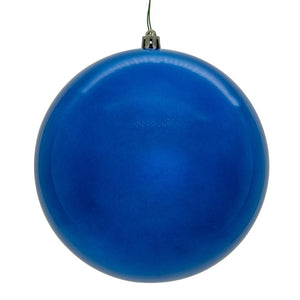8" Blue Pearl Seamless UV Drilled Christmas Ornament 1