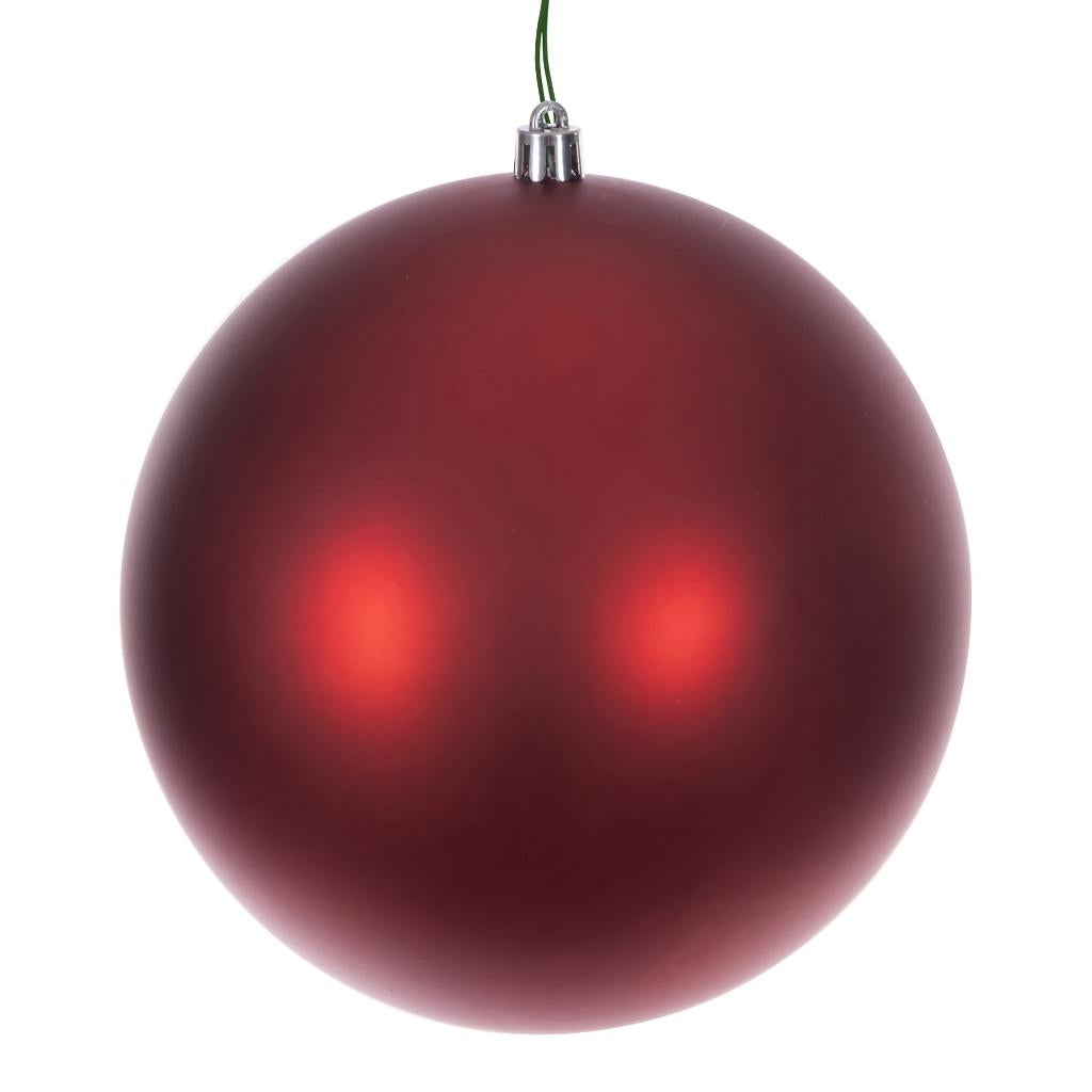 8" Red Matte Seamless UV Drilled Christmas Ornament 1