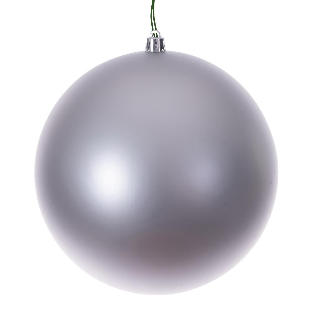 8" Silver Matte Seamless UV Drilled Christmas Ornament 1