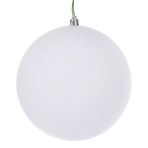 8" White Matte Seamless UV Drilled Christmas Ornament 1