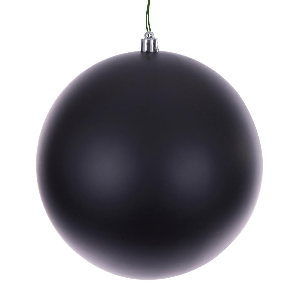 8" Black Matte Seamless UV Drilled Christmas Ornament 1