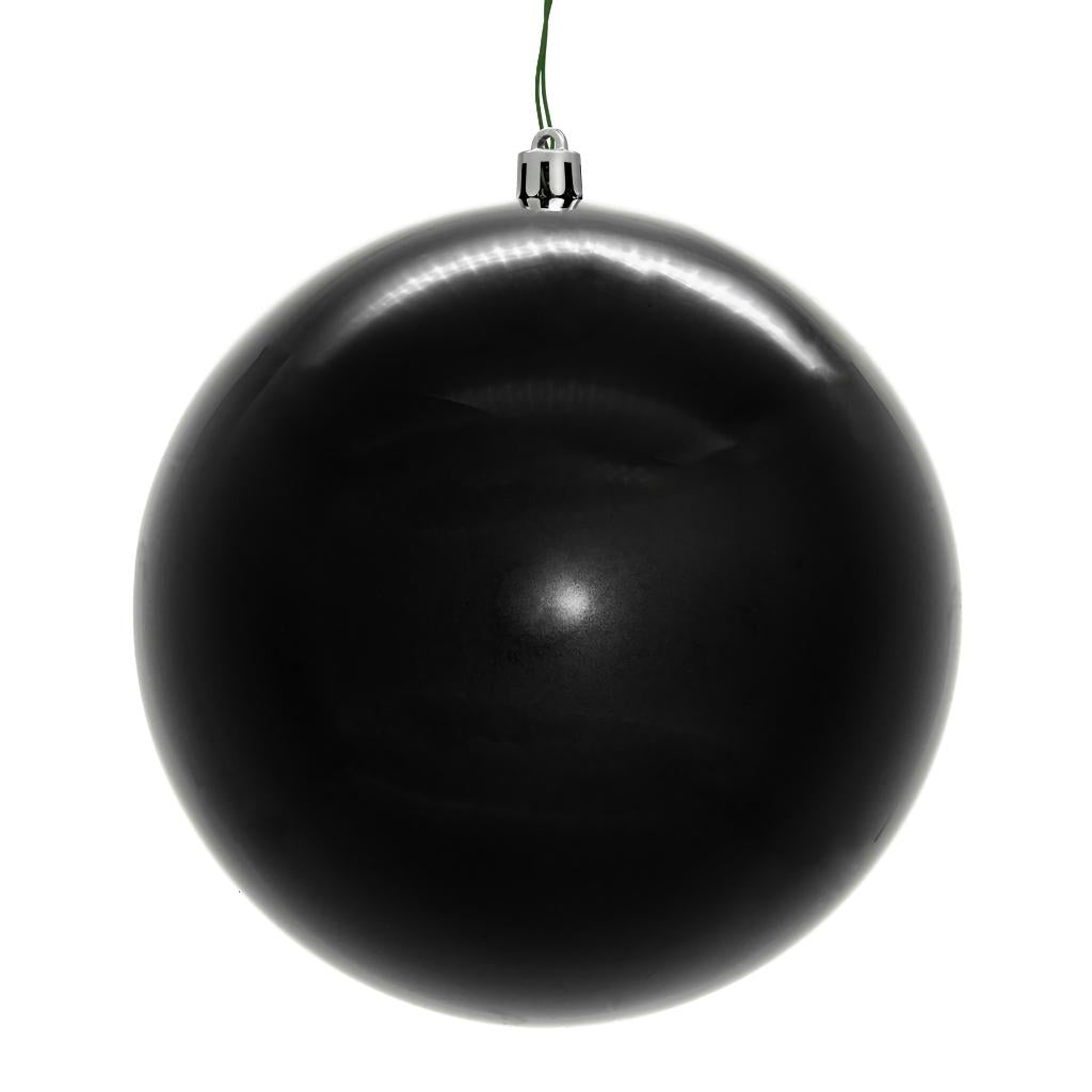 8" Black Shiny Seamless UV Drilled Christmas Ornament 1