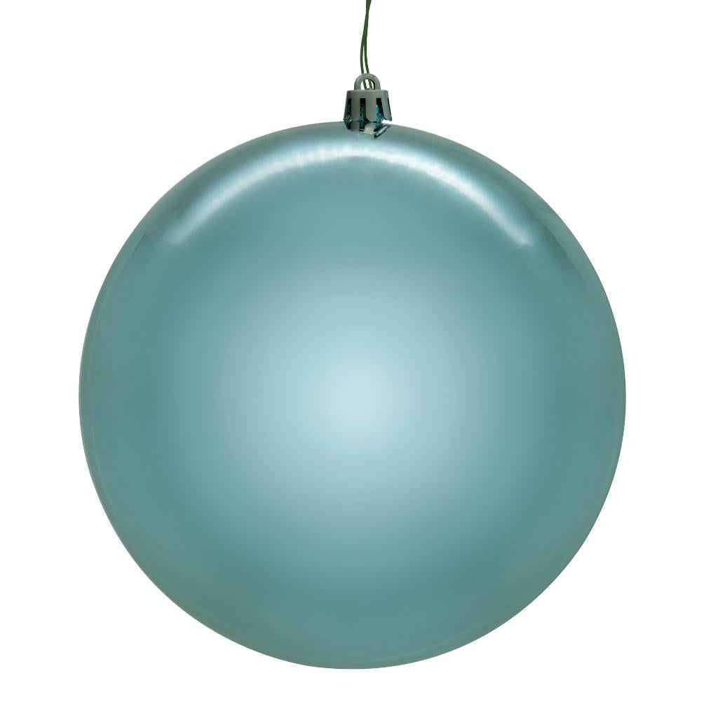 8" Baby Blue Shiny Seamless UV Drilled Christmas Ornament 1