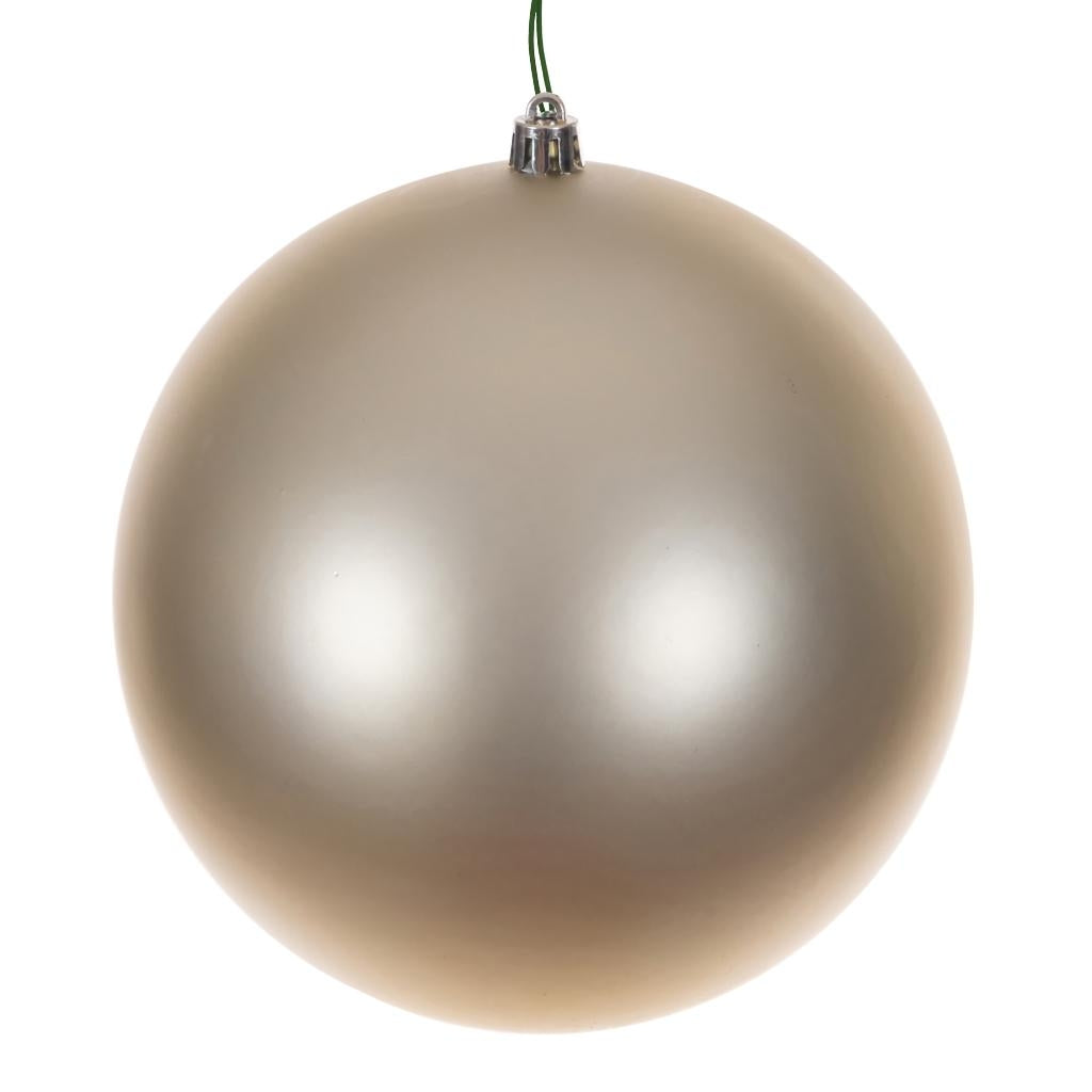 8" Champagne Matte Seamless UV Drilled Christmas Ornament 1