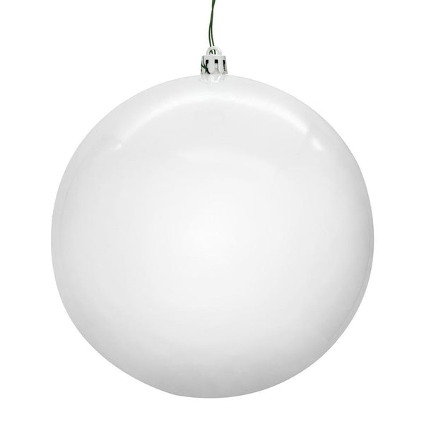 10" White Shiny Seamless Ball Ornament 1