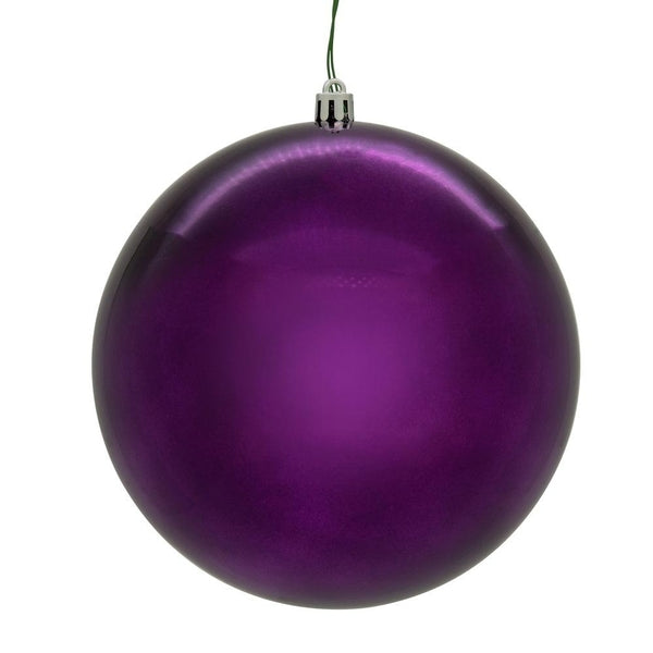10" Plum Shiny Seamless Ball Ornament 1