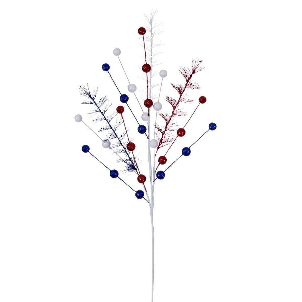 30" Red / White / Blue Glitter Berry Spray (3 Pack) 1