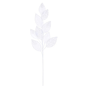 32" White Velvet Pearl Leaf Spray (2 Pack) 1