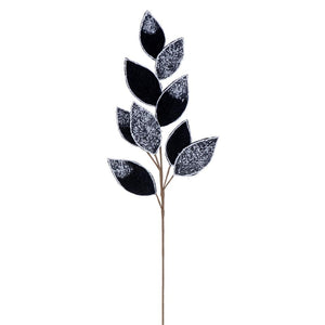 32" Black Velvet Pearl Leaf Spray (2 Pack) 1