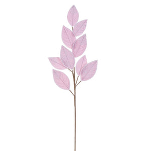 32" Pink Velvet Pearl Leaf Spray (2 Pack) 1