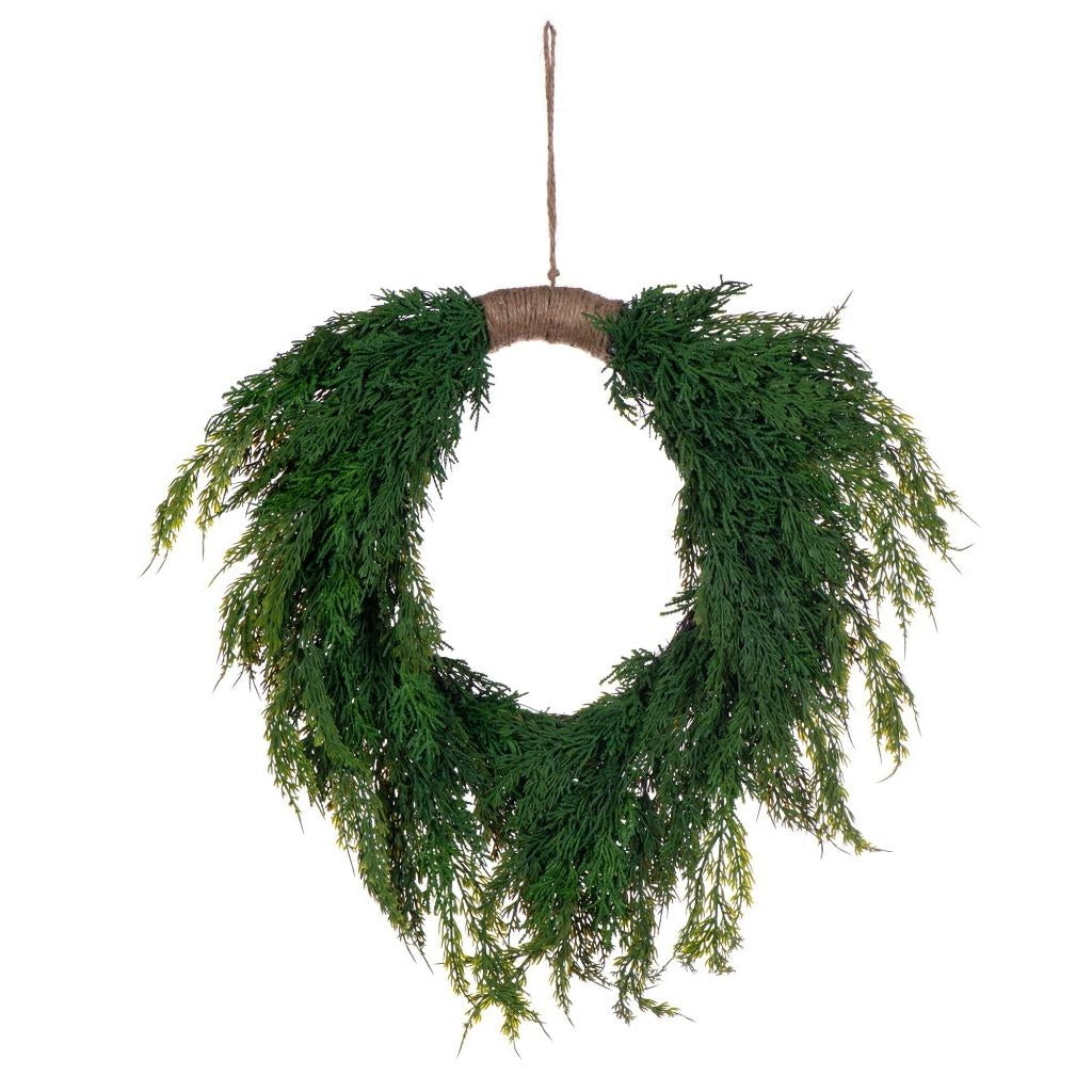 28" Green Juniper Unlit Artificial Wreath 1