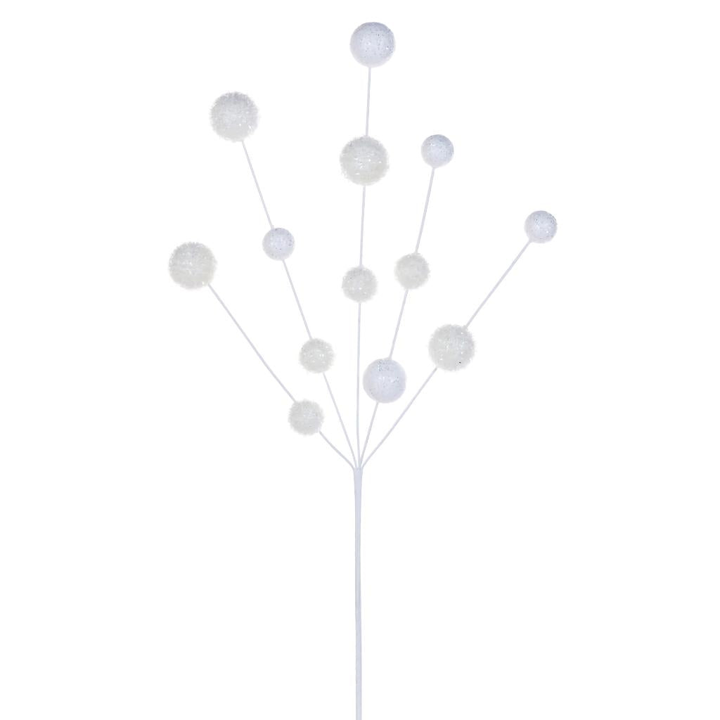 28" White Glitter Ball Spray (2 Pack) 1