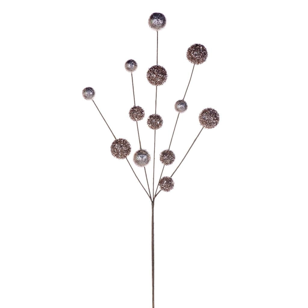 28" Champagne Glitter Ball Spray (2 Pack) 1