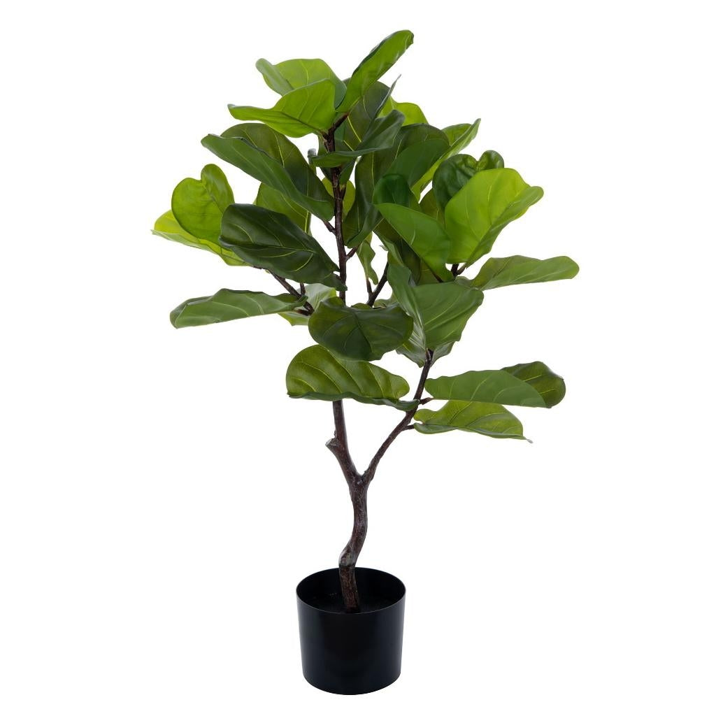 39" Green Real Touch Fiddle Leaf Potted Artificial Plant 1