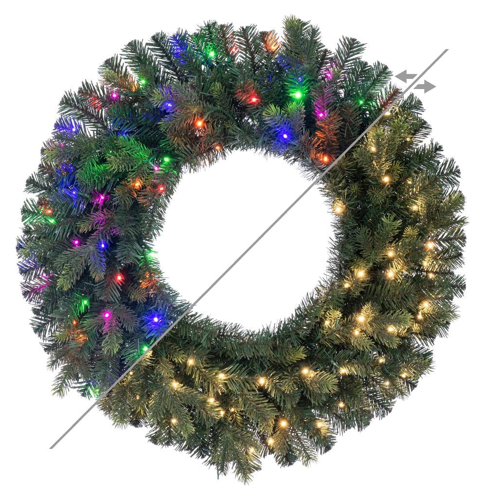 36" Welch Fraser 150 LED Lights Fir Pre-Lit Artificial Christmas Wreath 1
