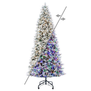 10' x 56" Flocked Jackson 1800 LED Light Pre-Lit Artificial Christmas Tree 1