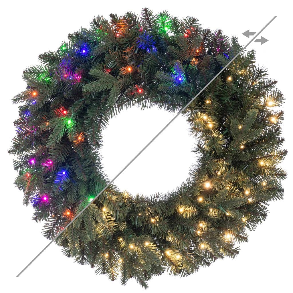 48" Colorado Fir 300 LED Lights Pre-Lit Artificial Christmas Wreath 1