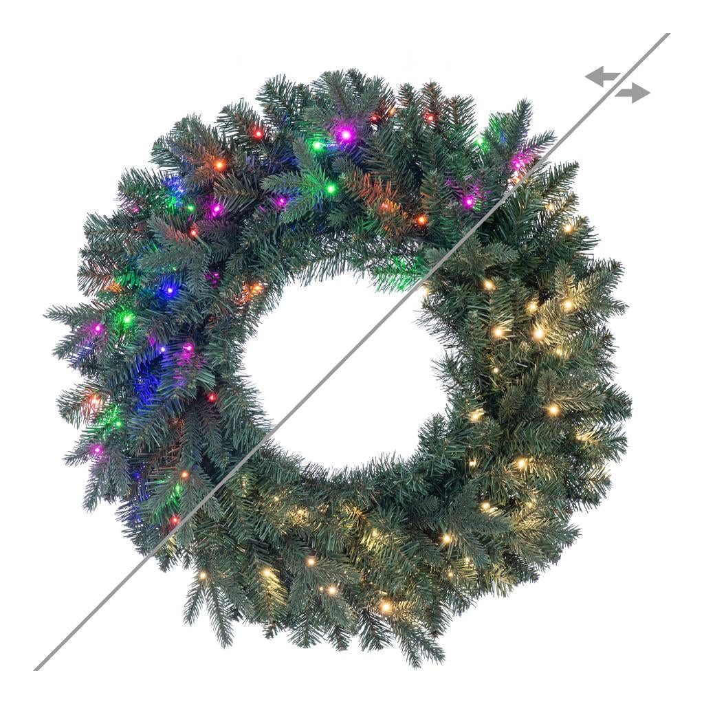 26" Colorado Blue Fir 100 LED Light 286 Tip Pre-Lit Artificial Christmas Wreath 1