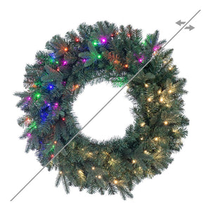 26" Colorado Blue Fir 100 LED Light 286 Tip Pre-Lit Artificial Christmas Wreath 1