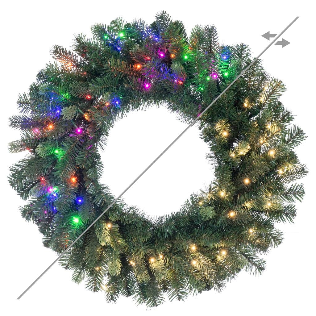 26" Vermont Spruce 100 LED Lights Pre-Lit Artificial Christmas Wreath 1
