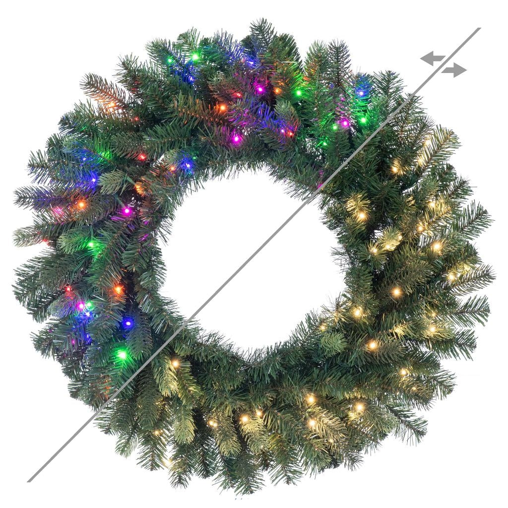 42" Vermont Spruce 150 LED Light Pre-Lit Artificial Christmas Wreath 1