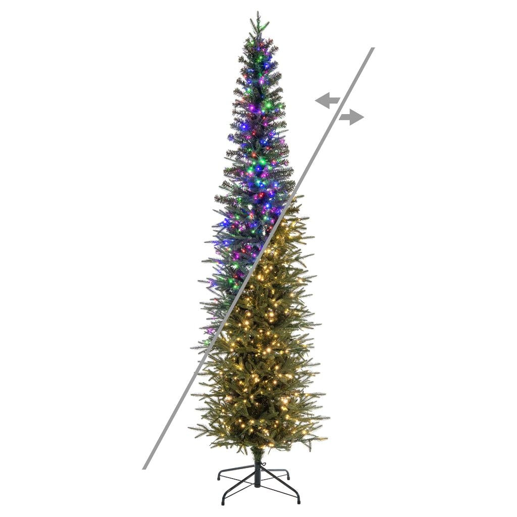 6.5' x 28" Bixley Pencil 650 LED Light Unlit Artificial Christmas Tree 1