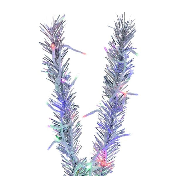 8' x 51" Vintage Aluminum 1400 LED Light Prelit Christmas Tree 3