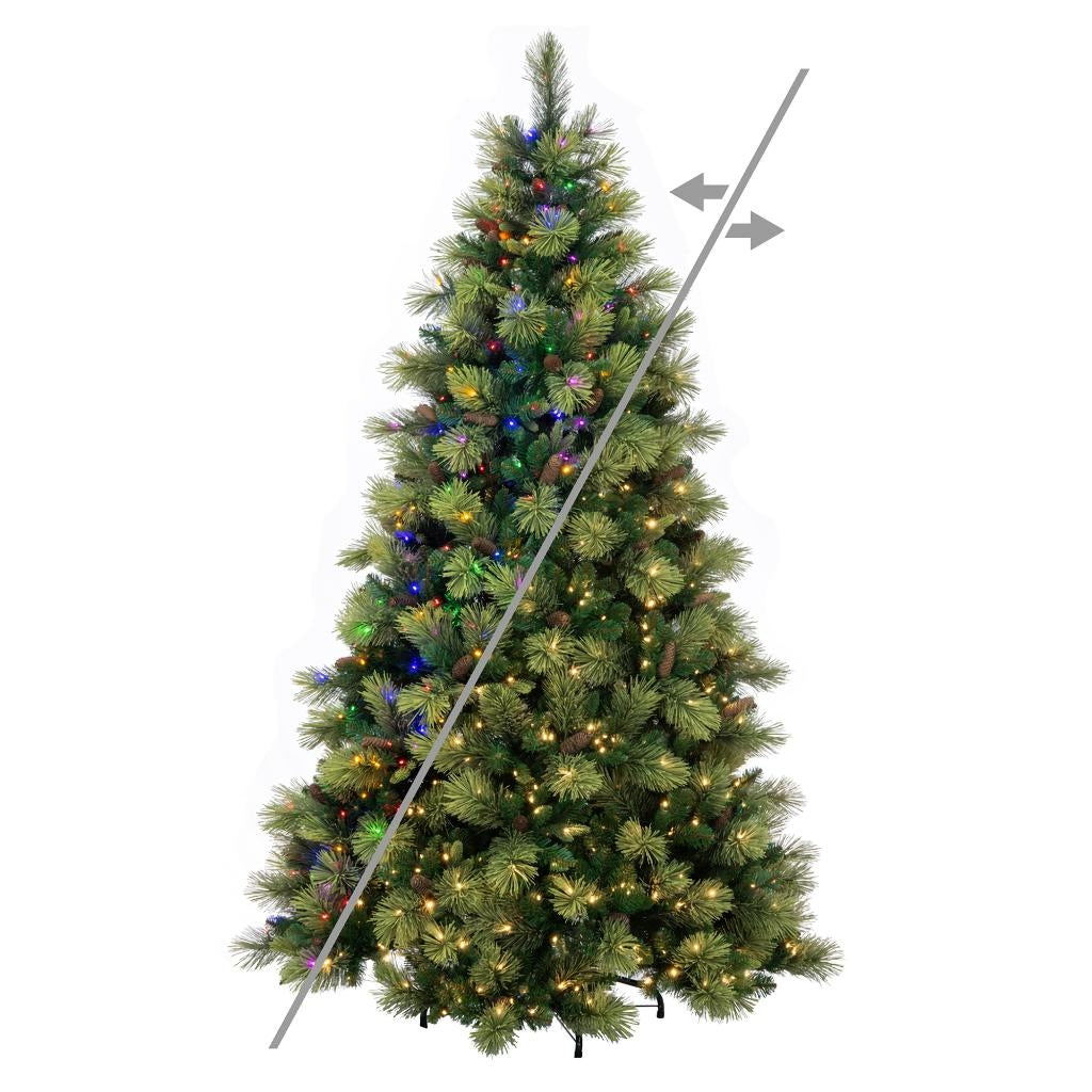 7.5' x 62" Emerald Mixed 850 LED Light Prelit Artificial Christmas Tree 1