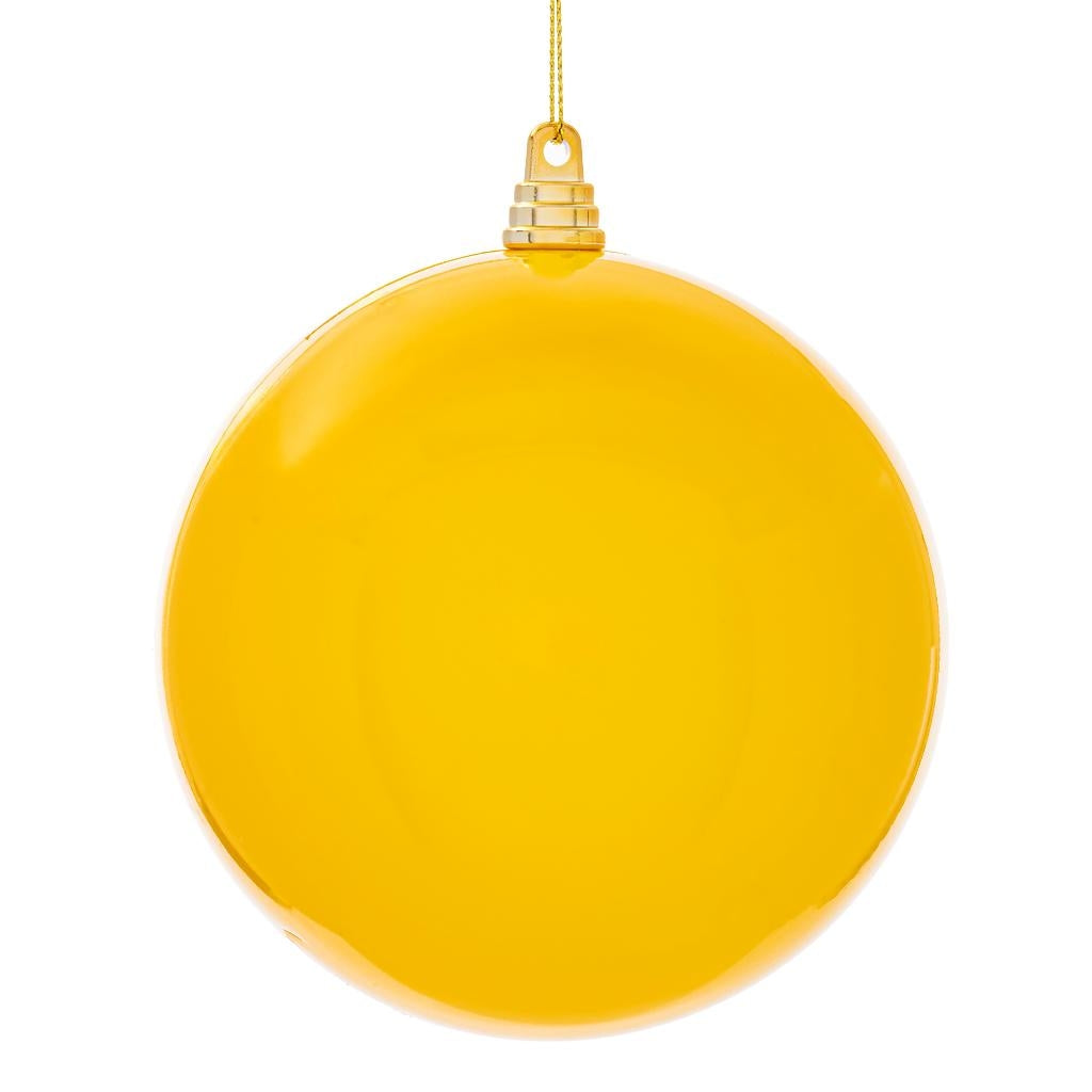 8" Yellow High-Gloss Ball Ornament (2 pack) 1