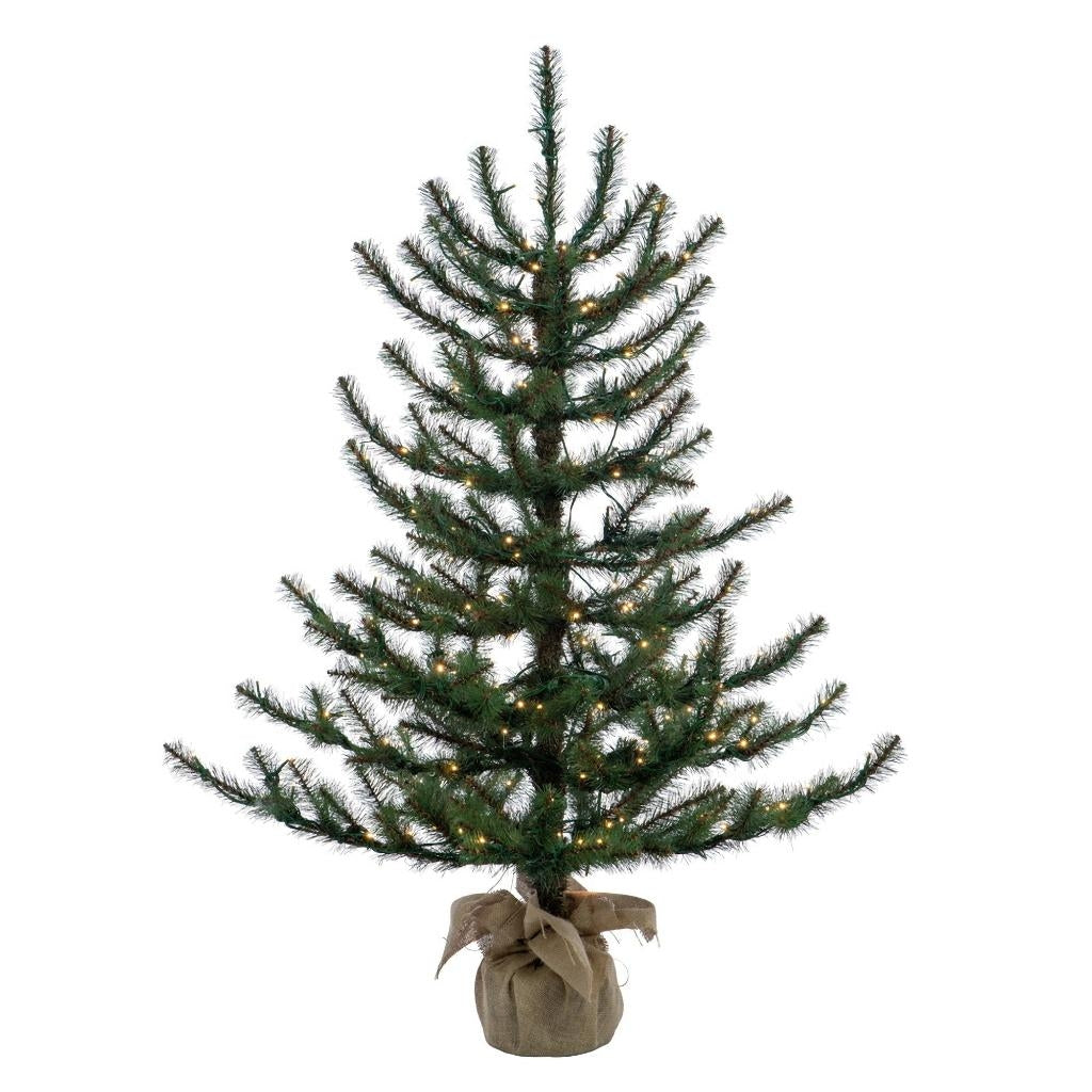 4' x 30" Tabiona Pine 200 LED Warm White Light Pre-Lit Artificial Christmas Tree 1